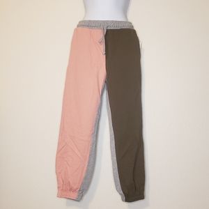 Treasure and Bond Kids Olive Sarma Drawstring Color Block Sweatpants M (8/10)